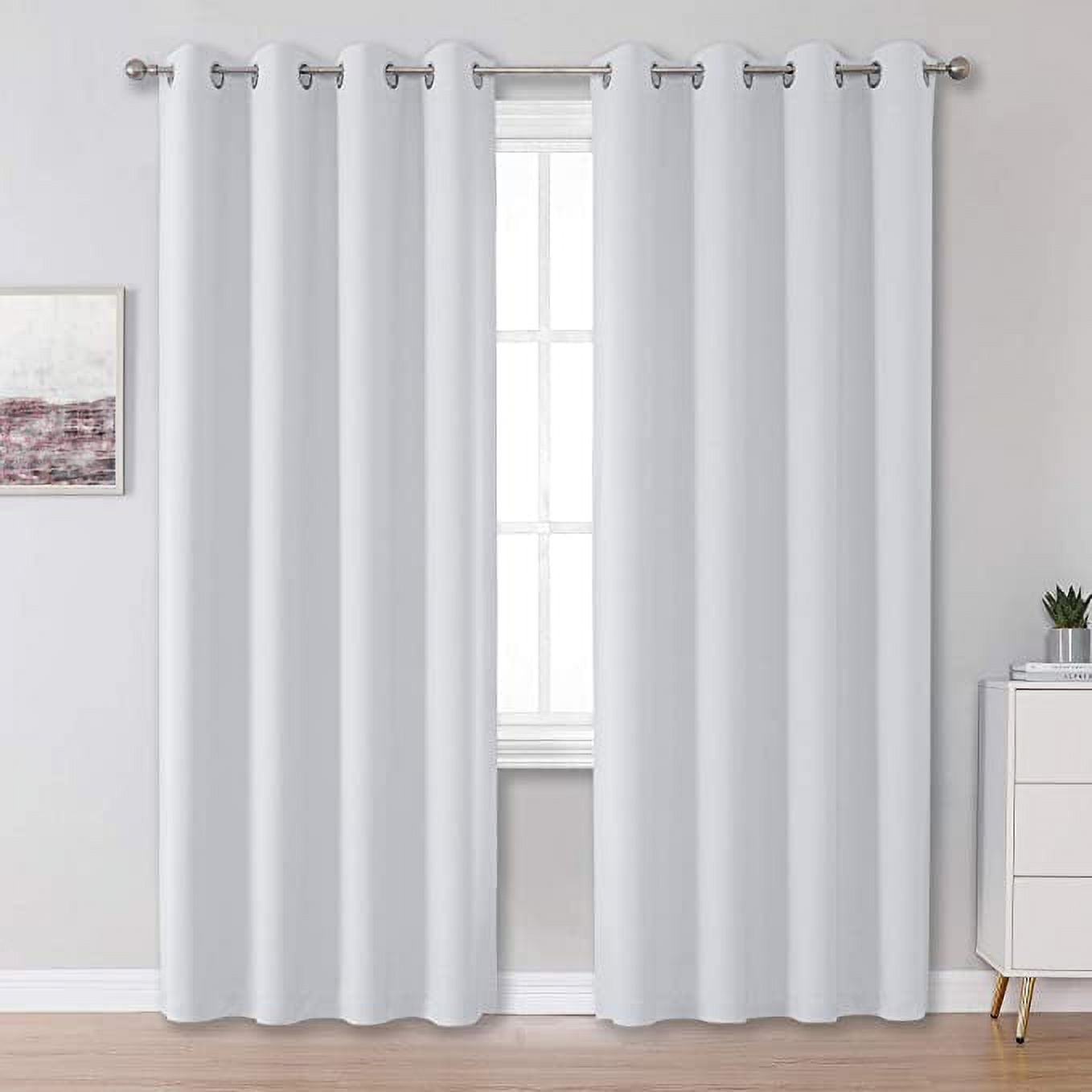 Amay Grommet 상단 암막 커튼 패널 회백색 72인치 너비 x 120인치 길이-1패널